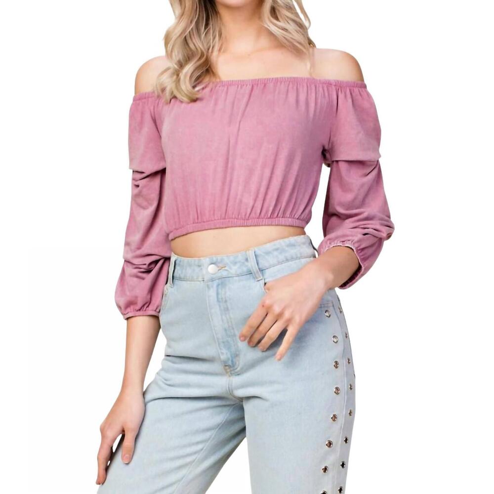NEW HONEY PUNCH wild child crop top in mauve